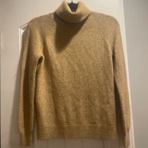 LOFT Brown Cotton Knit Turtleneck Sweater Size S